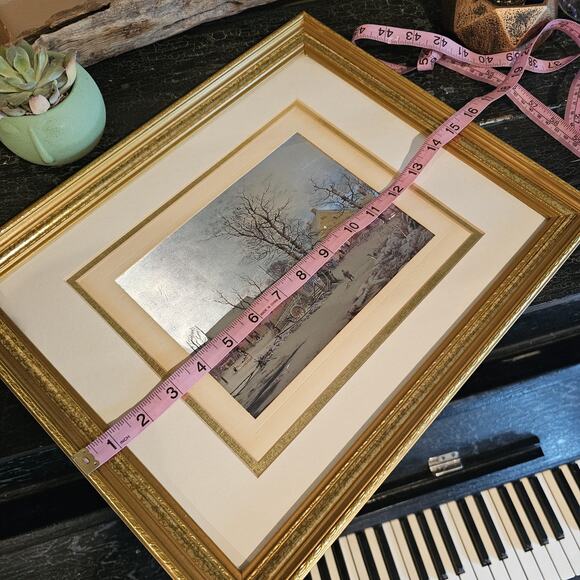 1960s Foil Currier and Ives  "Winter in the Country: A Cold Morning" - Picture 6 of 8